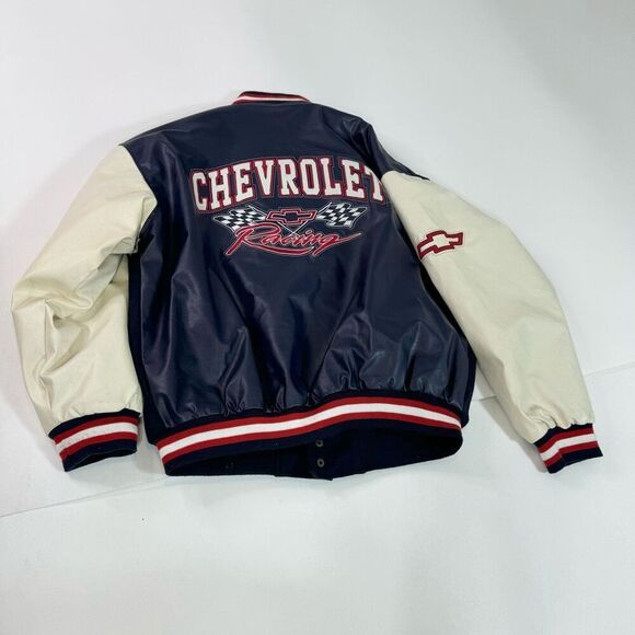 Steve & Barry's Jacket Mens Large Black Long-Sleeve Button Front Varsity Retro - Picture 1 of 8